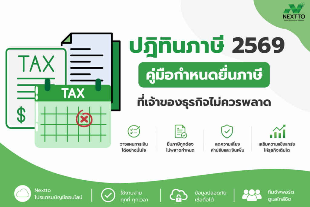 ปฏิทินภาษี 2569: คู่มือกำหนดยื่นภาษีที่เจ้าของธุรกิจไม่ควรพลาด